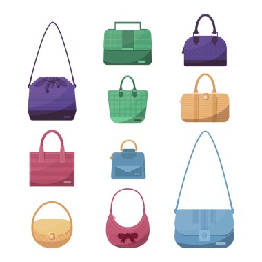 Girl Woman Fashion Bag Icon Design Illustration Isolated