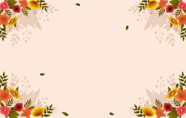 Beautiful Flower Floral Summer Autumn Border Background