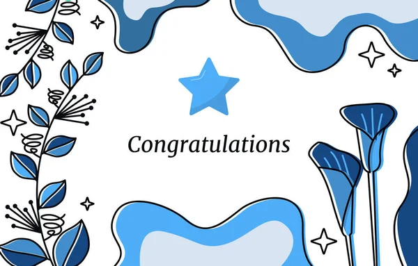 Star Floral Συγχαρητήρια Προώθηση Εργασία Καλή Εργασία Πρότυπο Επαγγελματική Κάρτα — Διανυσματικό Αρχείο