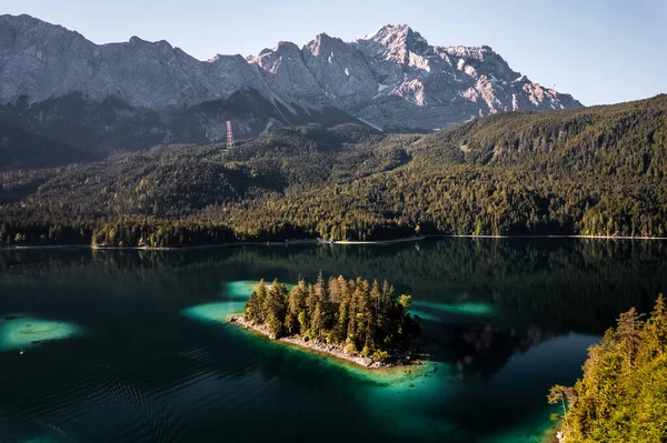 Aerial Drone Picture Eibsee Bavaria Germany High Quality Photo — Stock Photo, Image