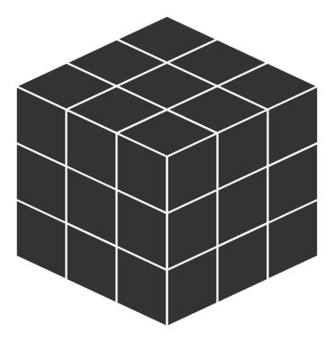 3X3X3 Küp - Vektör Simgesi İllüstrasyonu