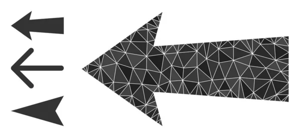 Vektor-Dreieck gefülltes Pfeil-Links-Symbol mit anderen Symbolen — Stockvektor