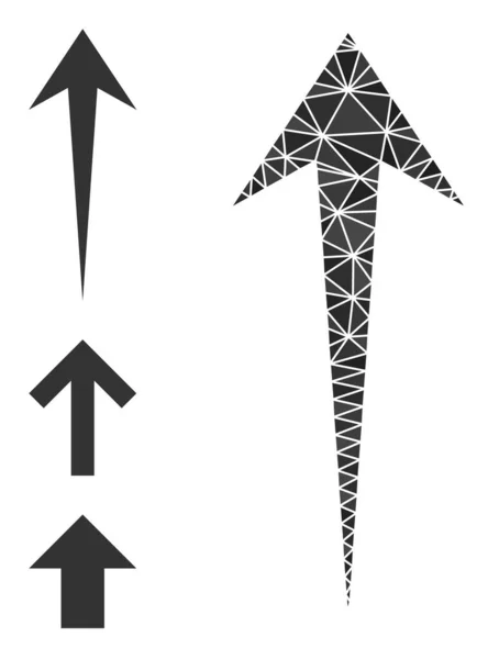Vektor-Dreieck gefüllt Pfeil-Auf-Symbol und andere Symbole — Stockvektor
