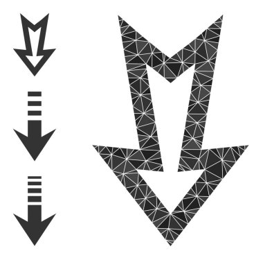 Vektör Üçgeni Doldurulmuş Ok Aşağı Simge ve Bonus Simgeleri