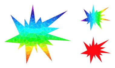 Hayalet Renk Gradyanlı Vektör Lowpoly Patlama Simgesi