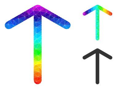 Gökkuşağı Gradyanlı Vektör Lowpoly Arrow Up Simgesi