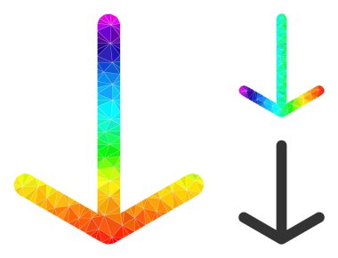 Hayalet Renkli Gradyan ile Çokgen Oku Aşağıya Aktar