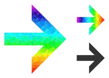 Oku Doldurulmuş Vektör Üçgeni Gökkuşağı Gradyanı ile Sağ Simge