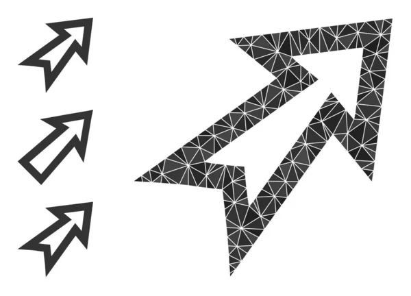 Vektorpolygonaler Pfeil nach oben Icon mit Bonussymbolen — Stockvektor