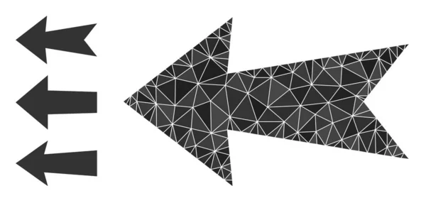 Icona sinistra freccia poligonale vettoriale con icone bonus — Vettoriale Stock