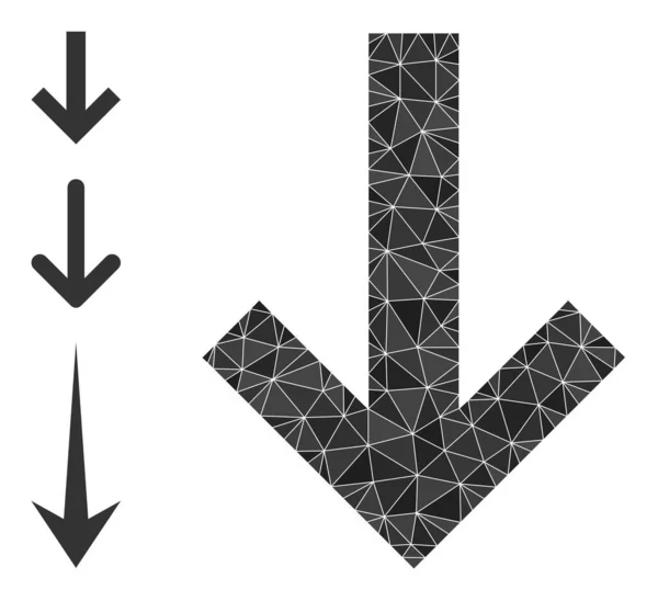 Διάνυσμα πολυγωνικό βέλος κάτω εικονίδιο με παρόμοια εικονίδια — Διανυσματικό Αρχείο