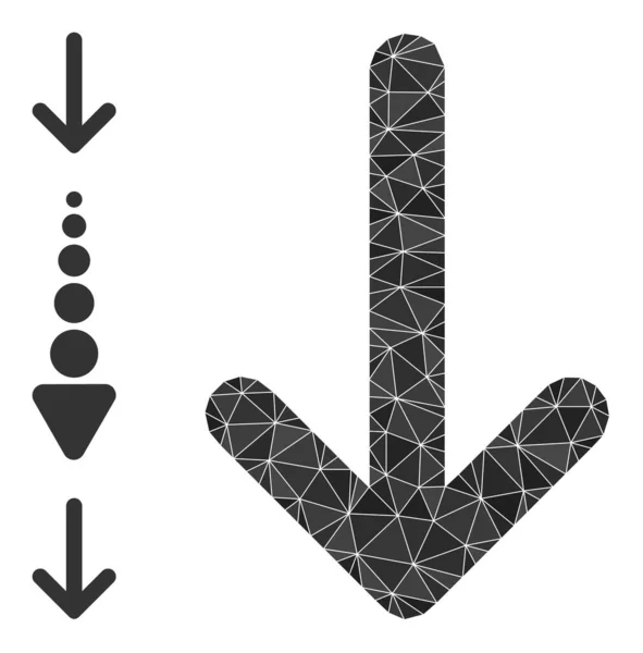 Vektor Polygonaler Pfeil nach unten Icon und Bonus Icons — Stockvektor