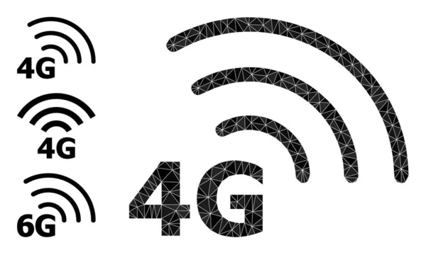 矢量多边形4G Internet图标和类似图标 — 图库矢量图片