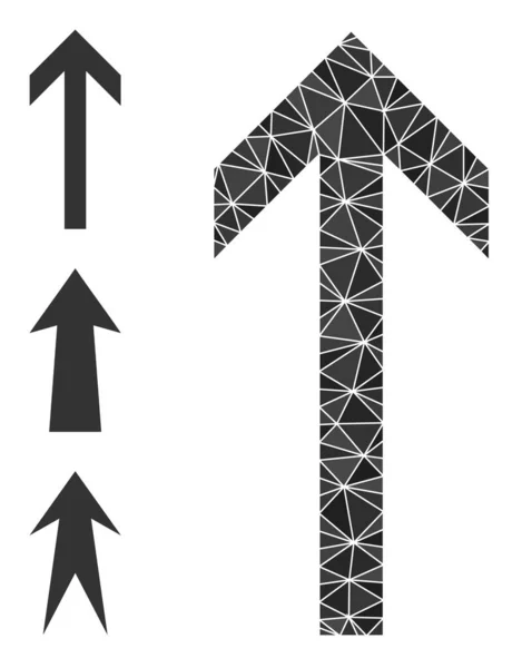 Icono de flecha poligonal vectorial arriba y iconos de bonificación — Vector de stock