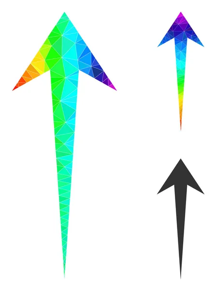 Vektorový trojúhelník se šipkou nahoru Ikona s přechodem na duhu — Stockový vektor