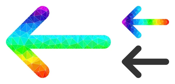 Vektor-Dreieck gefülltes Pfeil-Links-Symbol mit Spektrum-Verlauf — Stockvektor