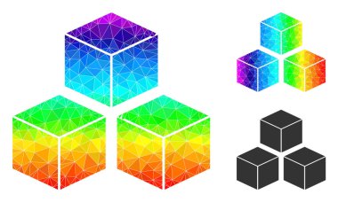 Spectral Renk Gradyanlı Çokgen Küpler Simgesi