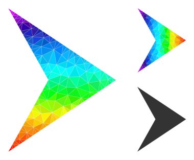 Arrowhead Sağ Simgesiyle Spektrum Gradyanı Dolu Vektör Üçgeni