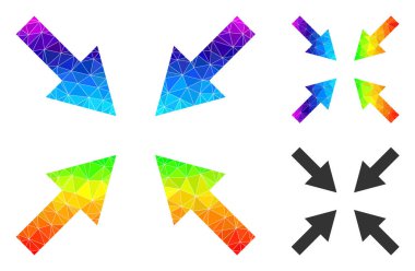 Vektör Lowpoly Sıkıştırma Okları Hayalet Renkli Gradyan Simgesi
