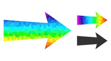 Oku Doldurulmuş Vektör Üçgeni Gökkuşağı Gradyanı ile Sağ Simge