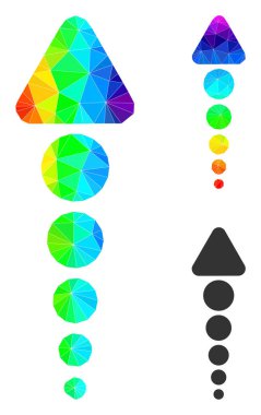 Gökkuşağı Gradyanlı Vektör Lowpoly Arrow Up Simgesi