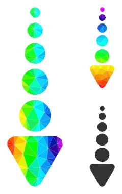 Arrow Down Simgesini Spektrum Gradyanı ile Doldurulmuş Vektör Üçgeni