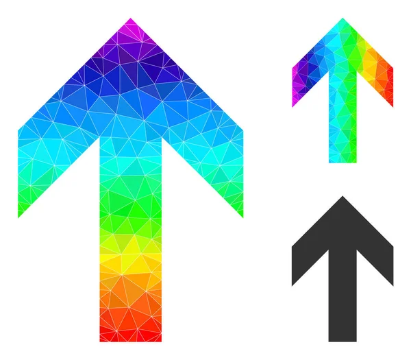 Vektor-Polygonales Pfeil-Nach-oben-Symbol mit Spektrum-Gradient — Stockvektor