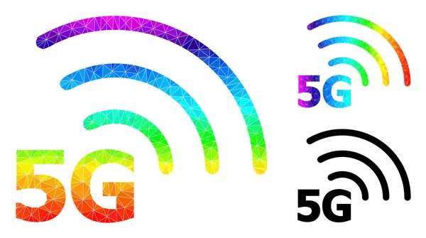 Vektor triangel fylld 5G Internet ikonen med regnbåge Gradient — Stock vektor