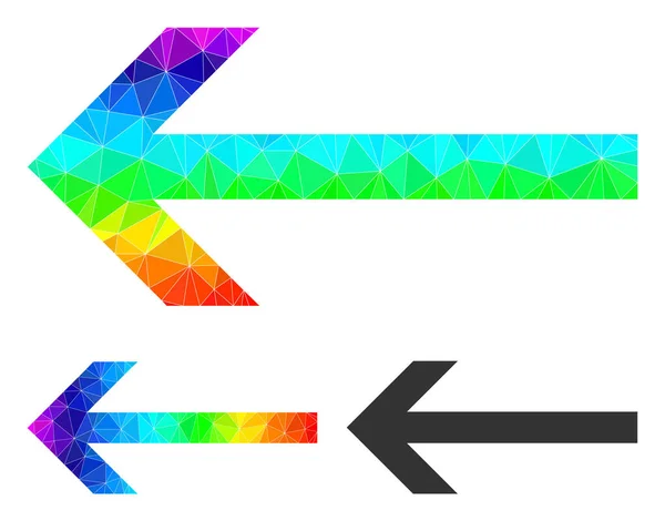 Vector Flecha Lowpoly Icono izquierdo con degradado de color espectral — Vector de stock
