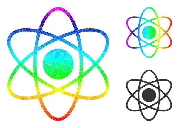 Vector Lowpoly Atom Icono con Gradiente de Espectro — Vector de stock