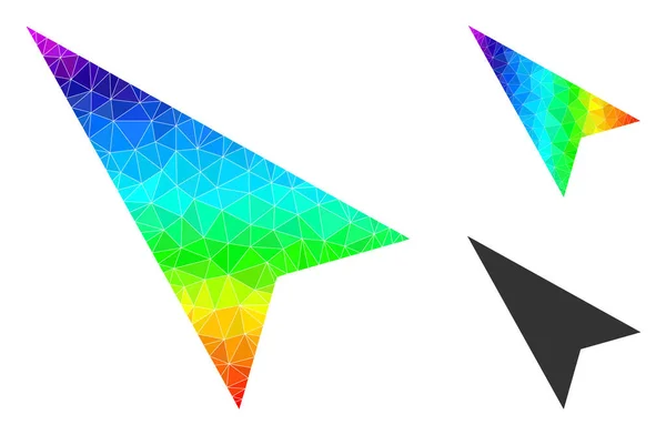 Vector triángulo lleno de punta de flecha Izquierda-Up icono con gradiente de espectro — Vector de stock