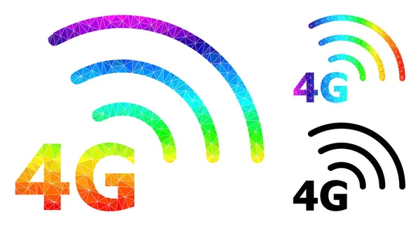 Vector Lowpoly 4G Internet Icon with Rainbow Gradient — стоковий вектор