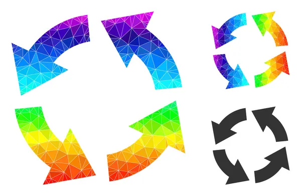 Vector Triangle Filled Circulation Icon mit Regenbogengradient — Stockvektor