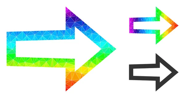 Vector Polygonal Arrow Right Icon with Spectrum Gradient — Stock Vector