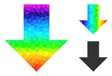 Arrow Down Simgesini Spektrum Gradyanı ile Doldurulmuş Vektör Üçgeni