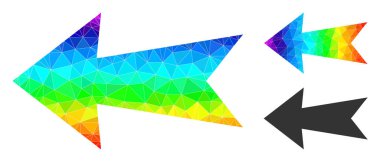 Vektör Üçgeni Doldurulmuş Ok Sol Simgesi Gökkuşağı Gradyanlı