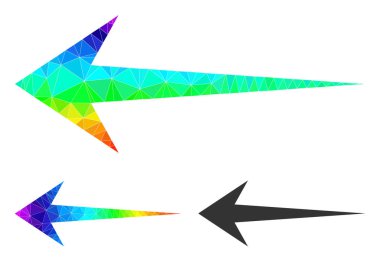 Vektör Lowpoly Arrow Spektrum Gradyanlı Simge Bıraktı
