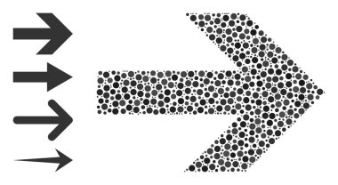 Benzer Simgeleri olan Yuvarlak Noktaların Noktalı Sağ Kolajı