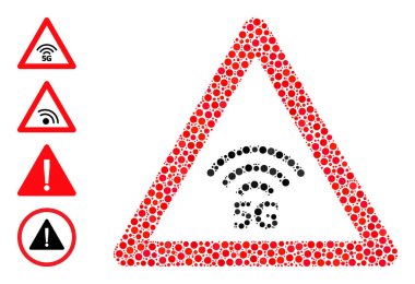 Benzer Simgelerle Çemberlerin 5G Uyarı Mozaiği