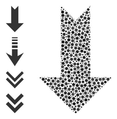 Noktalı Ok Yuvarlak Noktalar ve Diğer Simgelerin Mozaiği