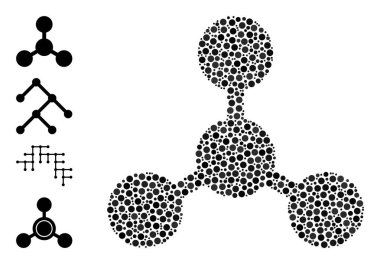 Yuvarlak Noktalar ve Diğer Simgelerin Noktalı Bağlantıları Mozaiği