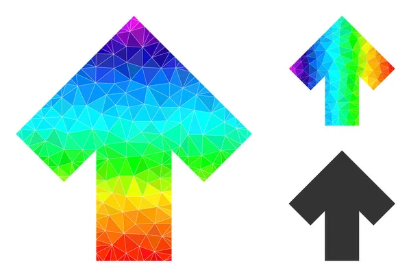 Icône Flèche Polygonale vectorielle vers le haut avec dégradé arc-en-ciel — Image vectorielle