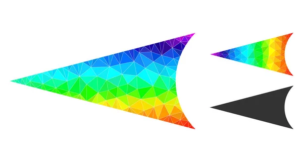 Векторная многоугольная стрела левая икона со спектральным градиентом — стоковый вектор