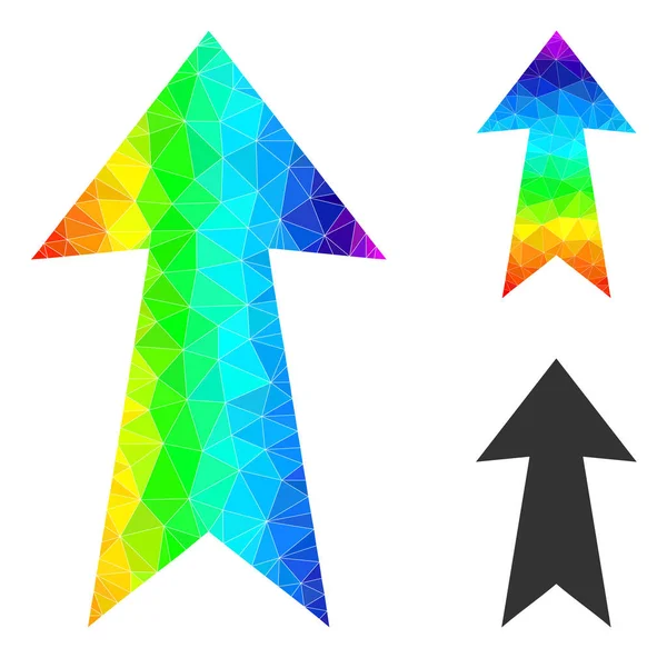 Vektor-Dreieck füllte Pfeil-Nach-oben-Symbol mit Spektrum-Verlauf — Stockvektor