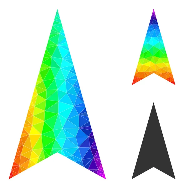 Vektor-Polygonales Pfeilspitze-Nach-oben-Symbol mit Spektrum-Verlauf — Stockvektor
