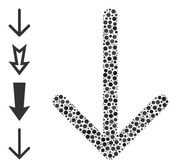 具有加值图标的圆球的点箭下降组合 — 图库矢量图片