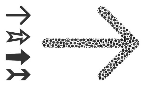 Flèche pointillée Composition droite des points arrondis avec des icônes bonus — Image vectorielle