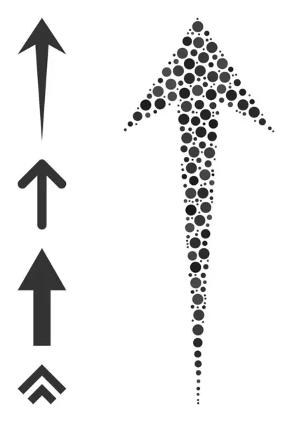 Freccia punteggiata Composizione di punti rotondi e icone simili — Vettoriale Stock