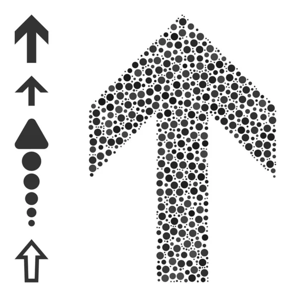 Dotted Arrow Up Ψηφιδωτό των κύκλων και άλλων εικόνων — Διανυσματικό Αρχείο