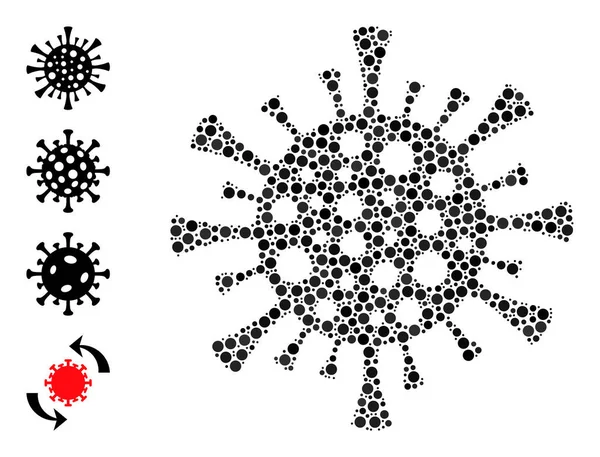 Dotted Corona Virus Collage of Rounded Dots με παρόμοιες εικόνες — Διανυσματικό Αρχείο